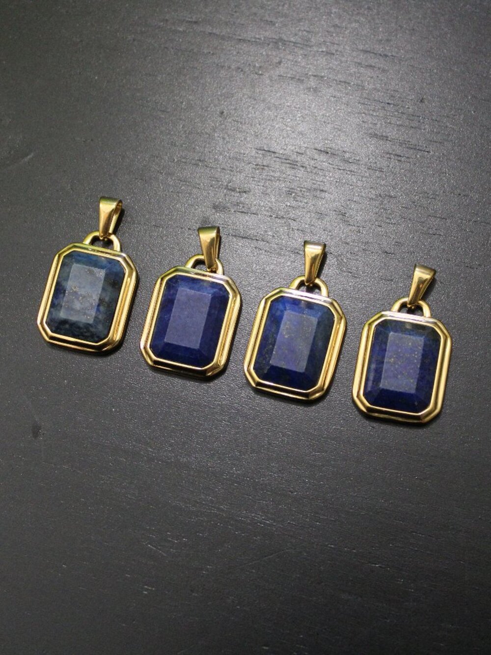 Gold Lapis Lazuli Pendant Chain Necklace - Picture 6 of 6